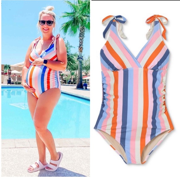 Isabel Maternity by Ingrid & Isabel Other - Isabel Maternity Striped One Piece Swimsuit size large